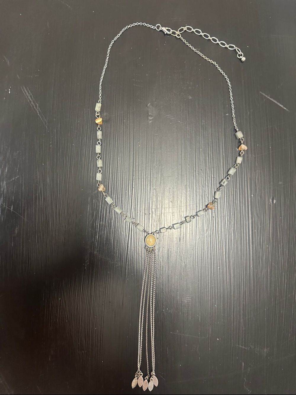 Silver beaded necklace
